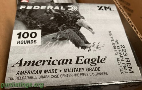 Ammo 223 Federal 55gg FMj 500 Rounds