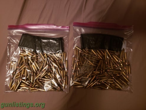 Ammo 250 Rounds Green Tip 5.56 2 30rd Pmags