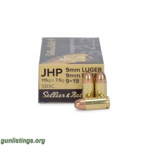 Ammo 300 Rounds S&B 9mm 115 GR JHP Ammo