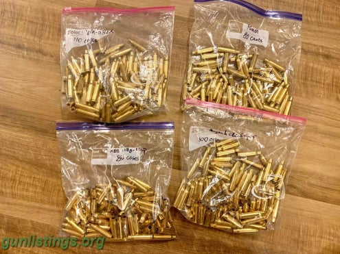 Ammo 308 Match Ammo Brass, Cleaned And Deprimed, 370 Cases