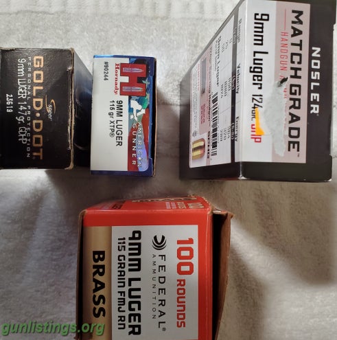 Ammo 9mm JHP Ammo 95 Rds+ 100 Rds Brass Fmj Federal!!!