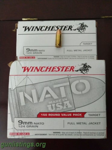 Ammo 9mm NATO 200 Rounds 124gr