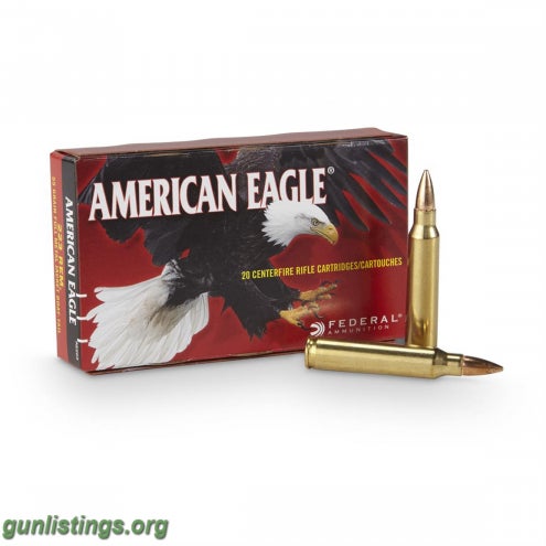Ammo American Eagle 223. 55gr Fmj 500rds 25 Box Of 20