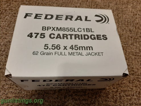 Ammo Federal 5.56 Green Tip M855 Federal Sealed Case