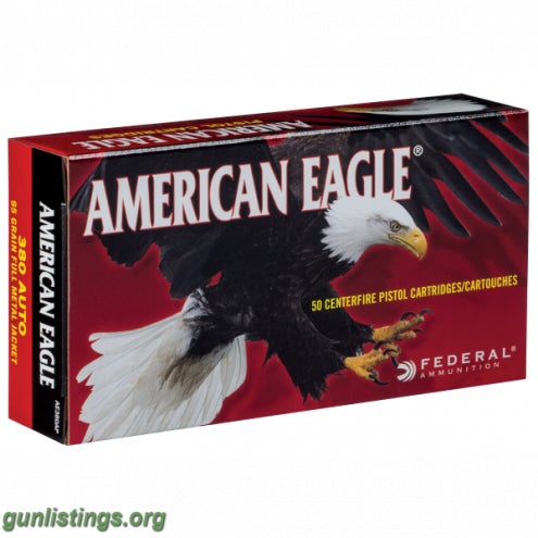 Ammo Federal American Eagle 380 Auto 95 Grain FMJ
