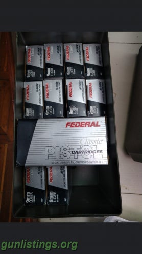 Ammo FEDERAL CLASSIC 9MM LUGER 115 GRAIN HI-SHOK JACKETED HP