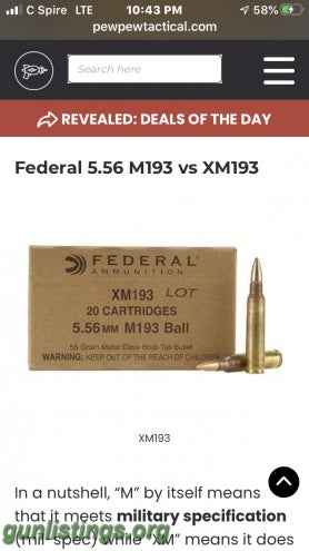 Ammo Federal Xm193 5.56