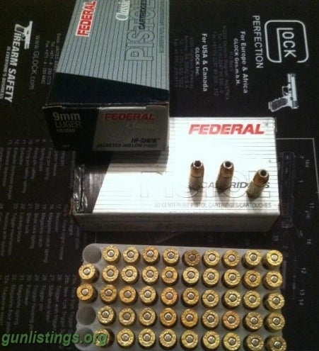 Ammo FT: 6 Boxes Federal Hi-Shok 9mm Defense Ammo