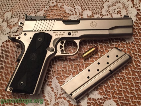 Pistols Ruger SR1911 Stainless 10mm Mint