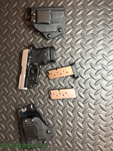Pistols Sig P938 Stainless 9mm W Laser & Ambi Holsters