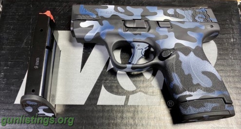 Pistols Smith&Wesson M&P 9 Shield Plus-Blue Camo Custom Cerakot