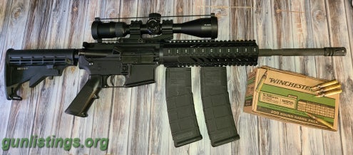 Rifles AR 15 Custom AR15 With Optic, Mags, Green Tip Ammo