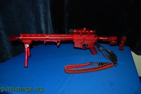 Rifles Custom AR 15 Red Anodized / Showcase