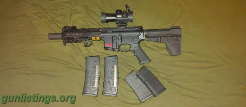 Rifles Custom Built AR Pistol 5.56/.223 + Extras