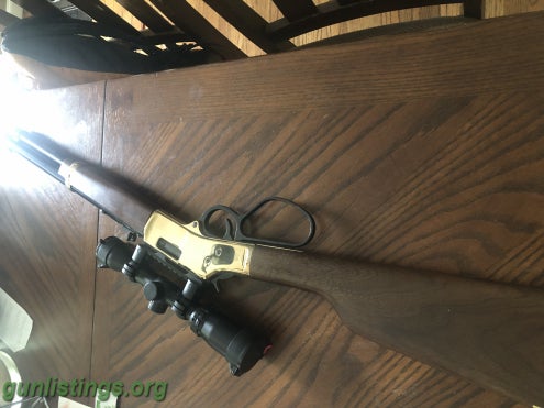 Rifles Henry 38/357 Big Boy Brass Lever Action With Scope
