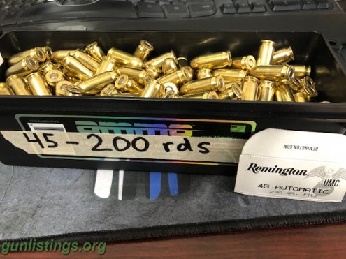 Ammo 600 Rounds 9mm & 45ACP Ammo In Sealed Containers