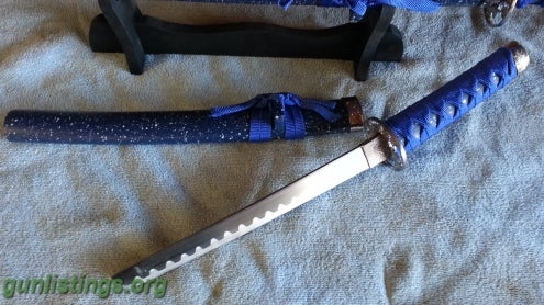 Misc Samurai Sword Set - 3 Blades W/ Stand