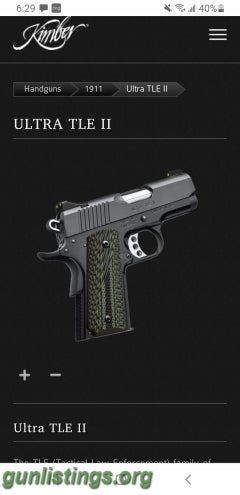 Pistols Kimber Ultra Carry 2 TLE 45