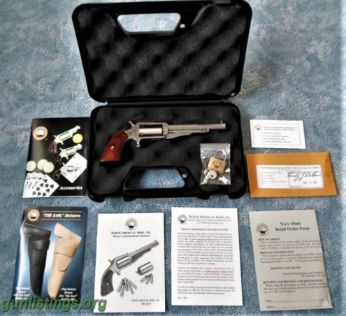 Pistols North American Arms The Earl 22 Magnum New In The Case