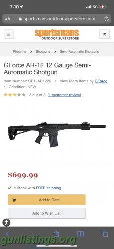 Shotguns G Force Arms AR12