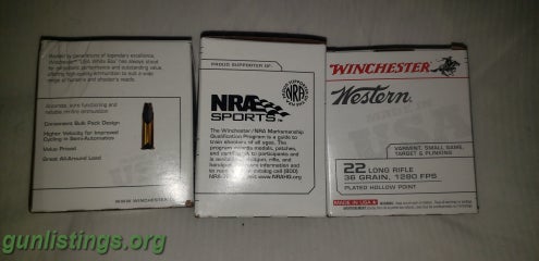 Ammo 3 Boxes Of 525 Winchester 22lr