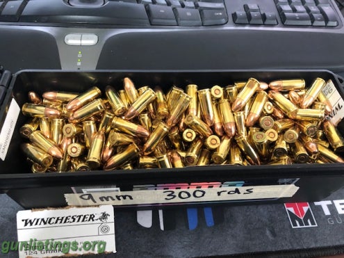 Ammo 600 Rounds 9mm & 45ACP Ammo In Sealed Containers