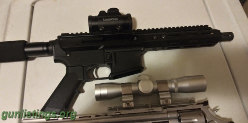 Pistols AR 15 Pistol & Taurus 44 Magnum Hunter