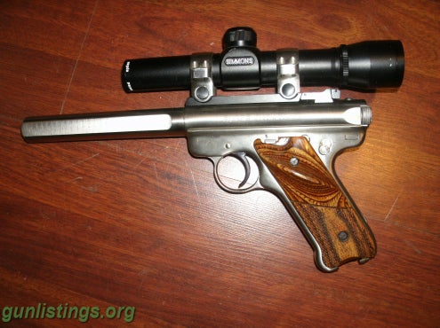 Pistols RUGER MK2 SLAB/STAINLESSS/W/SCOPE