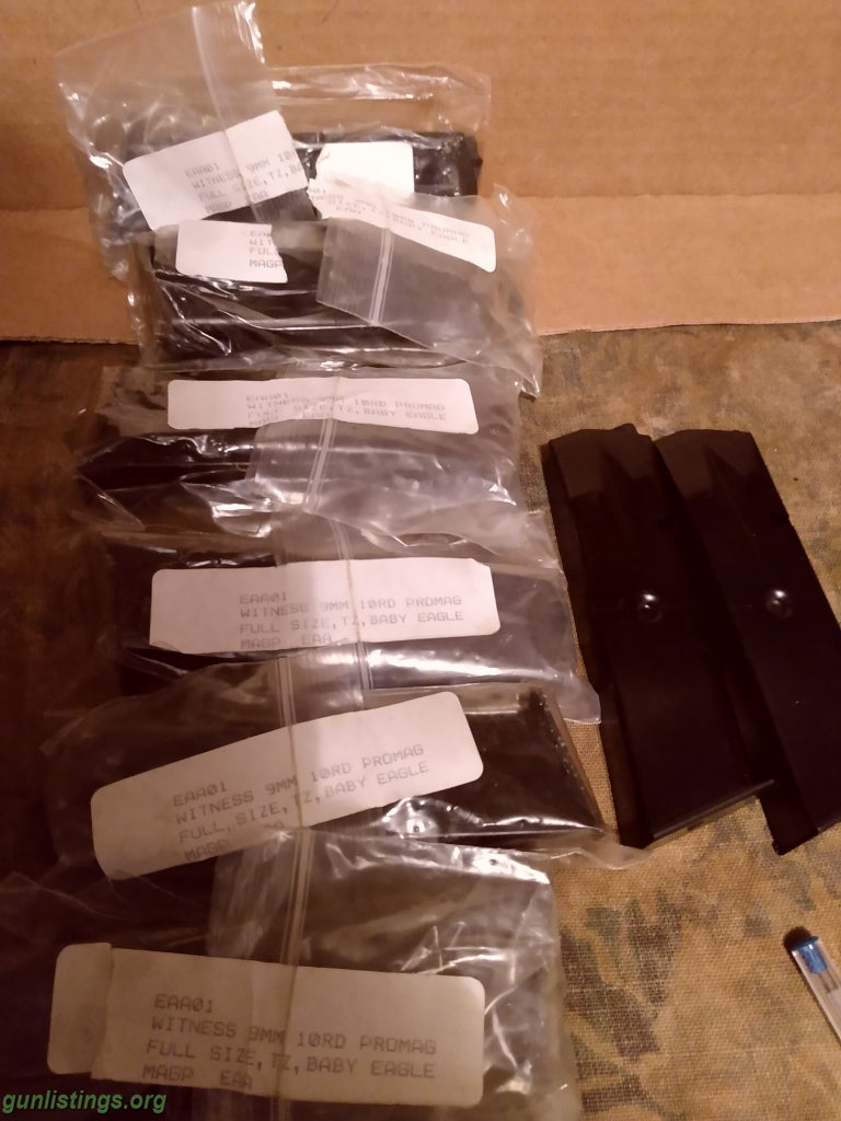 Accessories 8 NEW BABY EAGLE WITNESS 9MM MAGS