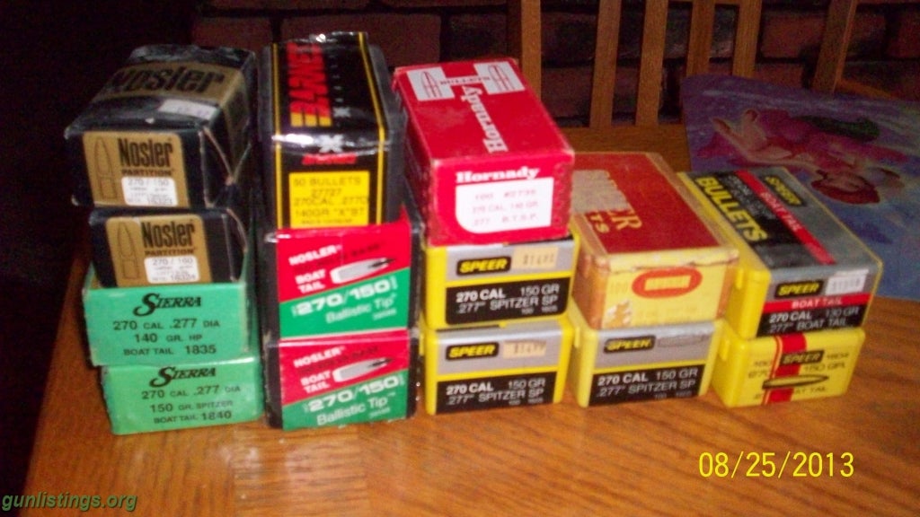 Gunlistings ammo 270 bullets for reloading