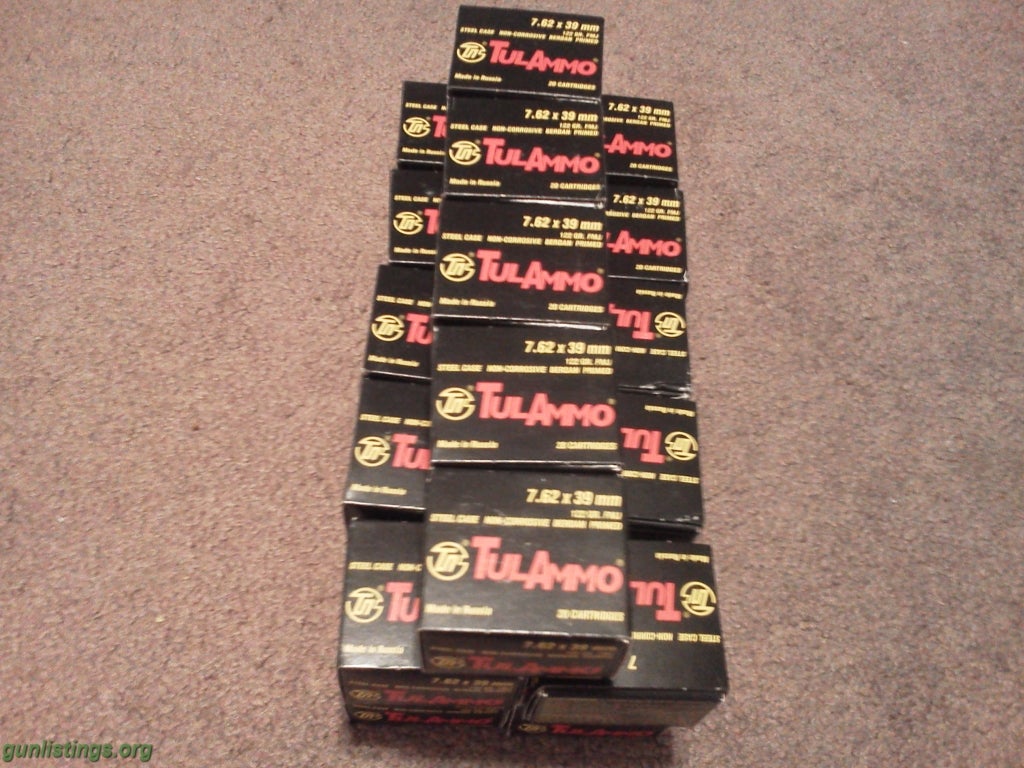 Gunlistings ammo 7 62x39 tula 122gr fmj