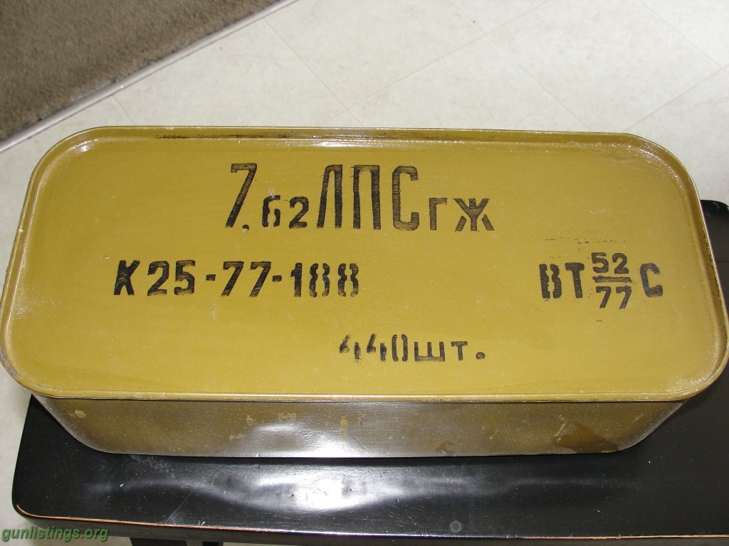 Ammo 7.62x54 Mosin Ammo 440Rds Spam Can Russian.