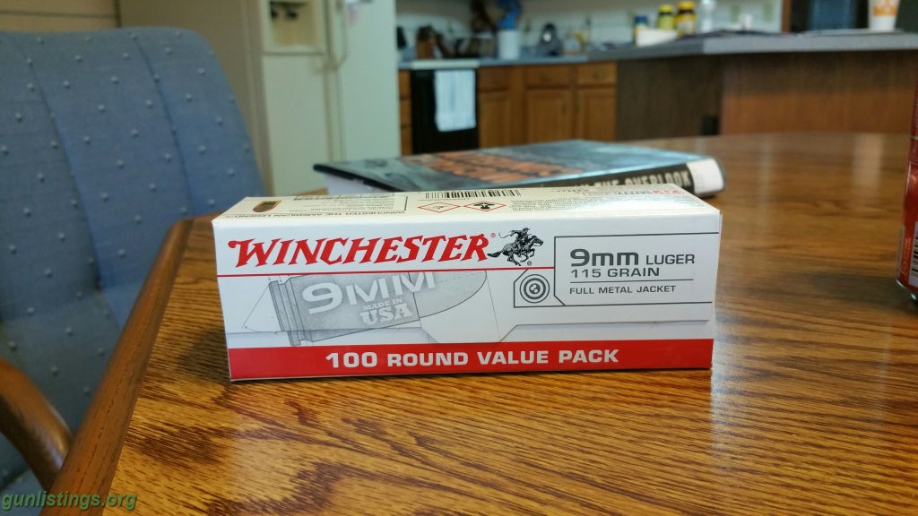 Ammo Winchester 9mm  100rd. Box