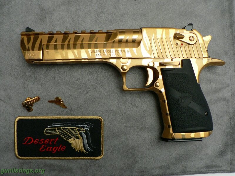 Pistols Desert Eagle 50ae Gold With Tiger Stripe Used