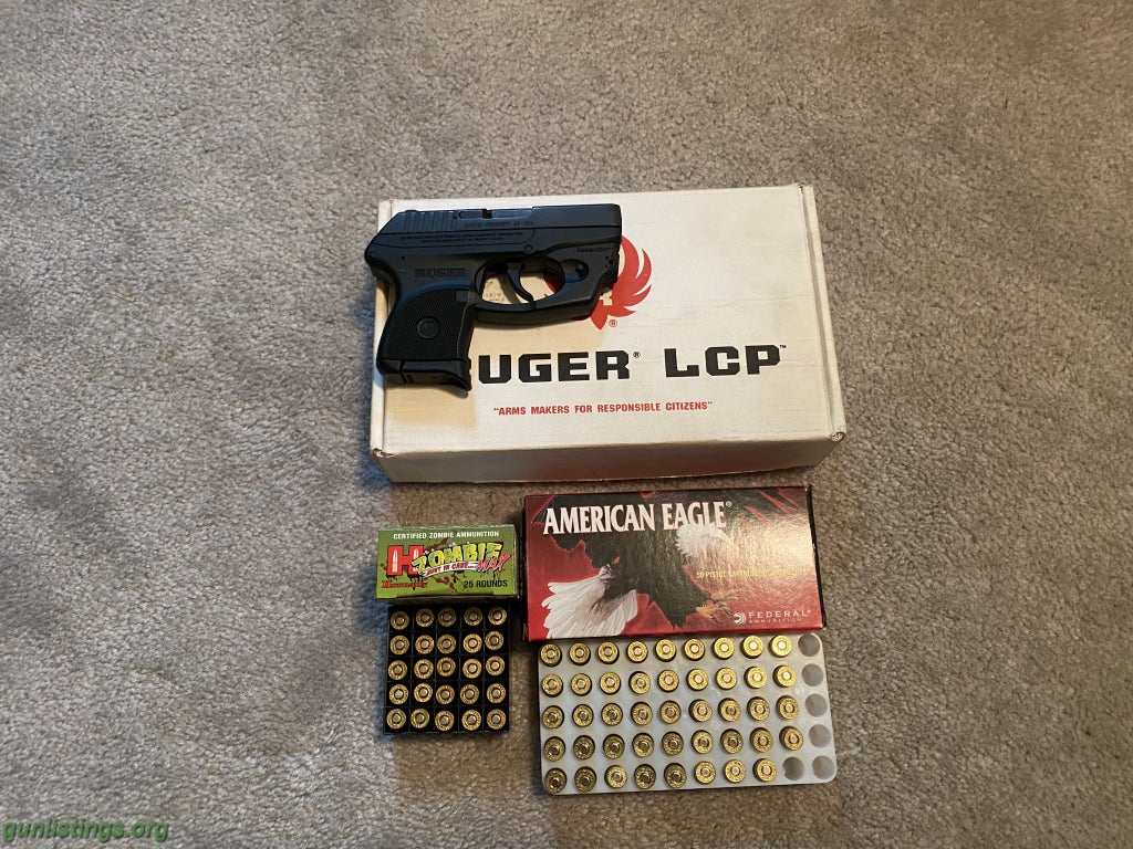 Pistols Ruger LCP 380 With Lazermax And Ammo