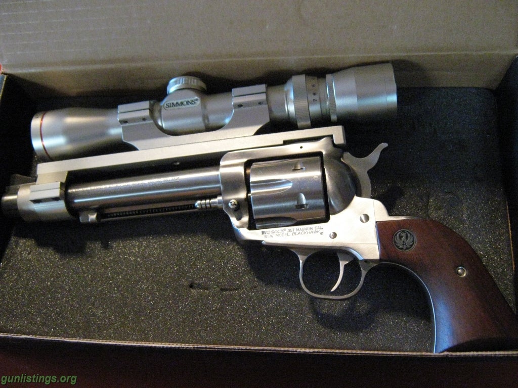 Pistols Ruger SS Blackhawk 357 Magnum Revolver W/scope