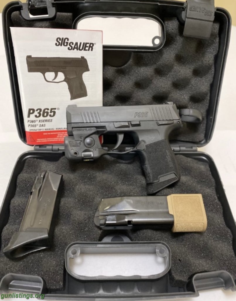 Pistols Sig Sauer P365MS-TLR Laser/Light -Custom Holster-3 Mags