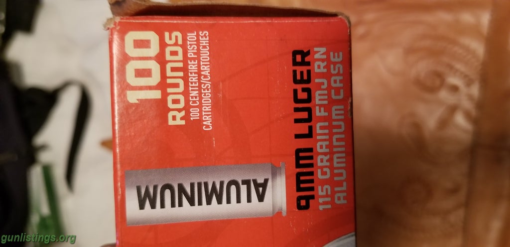 Ammo 9mm Federal  Aluminum Case Ammunition 100 Round Box
