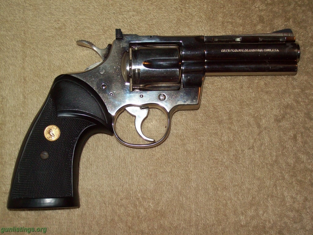 Gunlistings pistols colt python 4 inch nickel 357 magnum revolver
