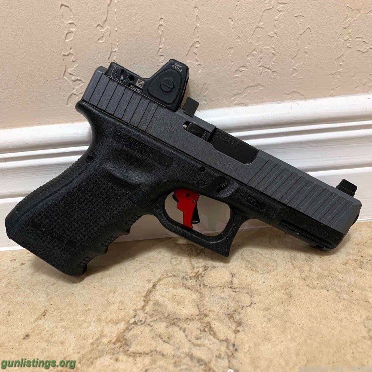 Pistols Custom Glock 19 Gen 4 W/ Trijicon RMR Red Dot, Apex Tri