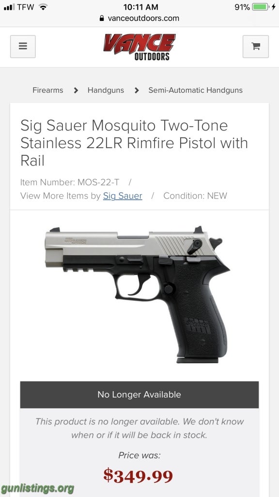 Pistols Sig Mosquito 22lf
