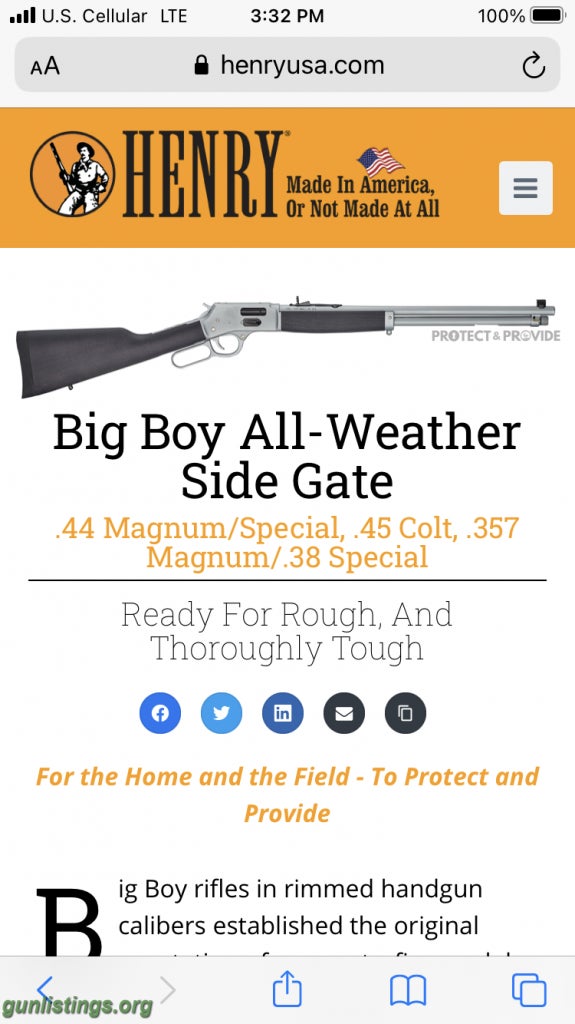 Rifles Marlin 1895 Or Henry All Weather 44 Mag