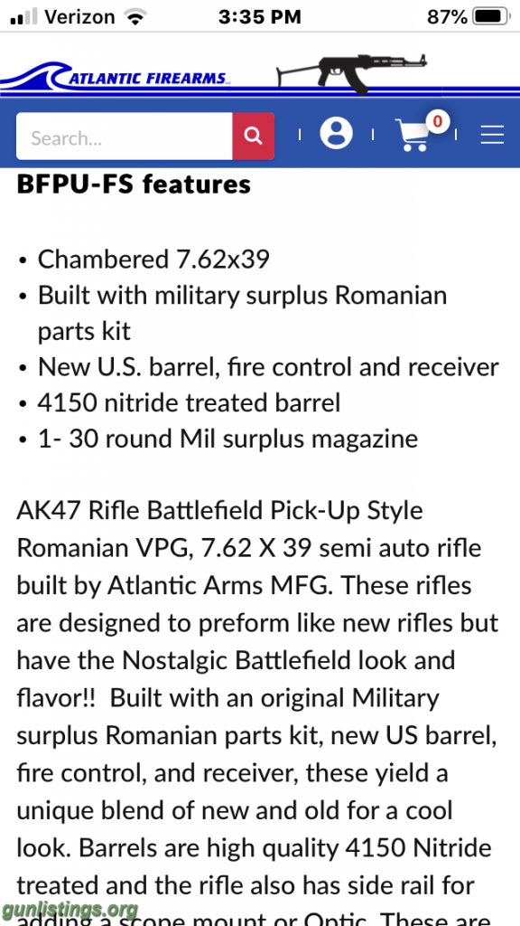 Rifles Romanian AKM47 7.62x39 USA 922 Compliant