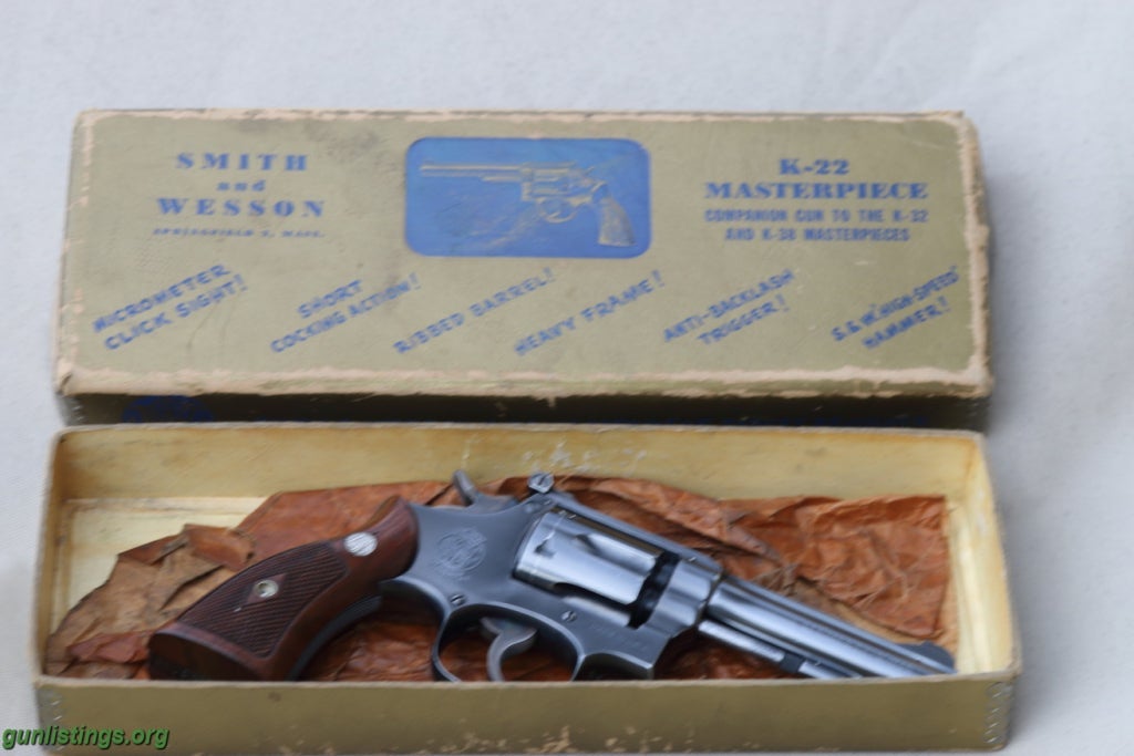 Pistols S&W K22 Pre-model-18 4 Inch W/gold Factory Box