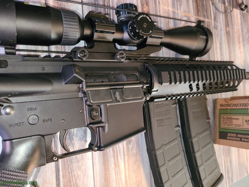 Rifles AR 15 Custom AR15 With Optic, Mags, Green Tip Ammo