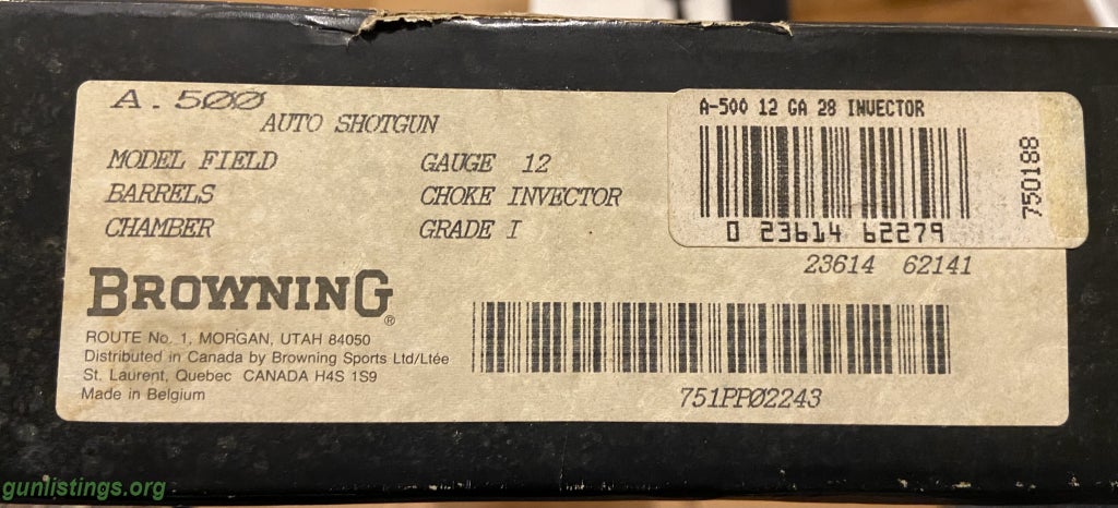 Shotguns Browning A500 12 Gauge Belgium Made NEW